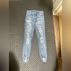 Women’s AE ripped hi-rise jeggings size 0 short